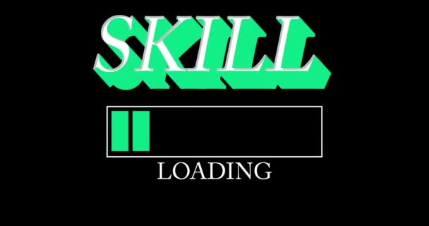 Skill Text Loading Downloading Uploading Bar Indicator Download Upload Computer — Vídeos de Stock