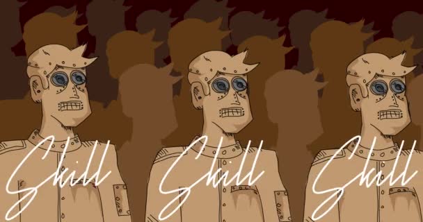 Robot Army Skill Text Line Art Animated Video Future Robotics — 비디오