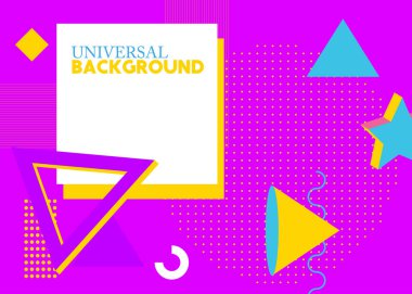 Cool geometrical graphic retro theme cover. Minimal geometric elements poster design. Vintage abstract shapes template for poster banner.