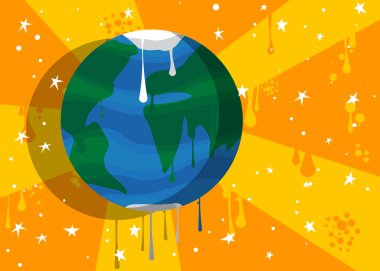 Planet Earth Graffiti. Abstract modern street art decoration illustration performed in urban painting style.