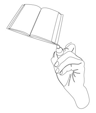 One continuous line of Book with a pencil, felt tip pen. Thin Line Illustration vector concept. Contour Drawing Creative ideas.