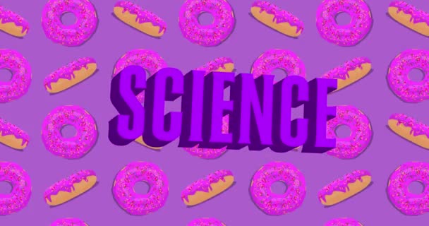 Dancing Doughnut Pattern Science Text Cartoon Animation — Wideo stockowe