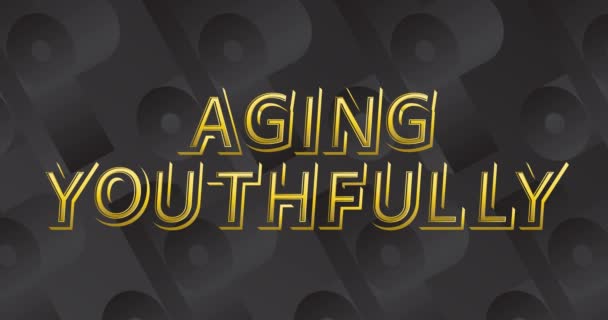 Aging Youthfully Text Dark Percentage Sign Background Marketing Business Event — Stockvideo