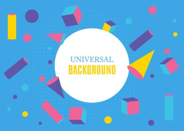 Minimal geometric poster design. Geometrical template for poster, banner. Graphic retro elements theme cover.  Vintage abstract shapes.