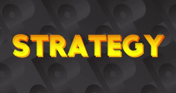Strategy Text Dark Percentage Sign Background Marketing Business Event — Stok video