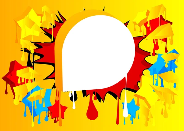 Bulle Discours Blanc Sur Fond Graffiti Coloré Décoration Abstraite Street — Image vectorielle