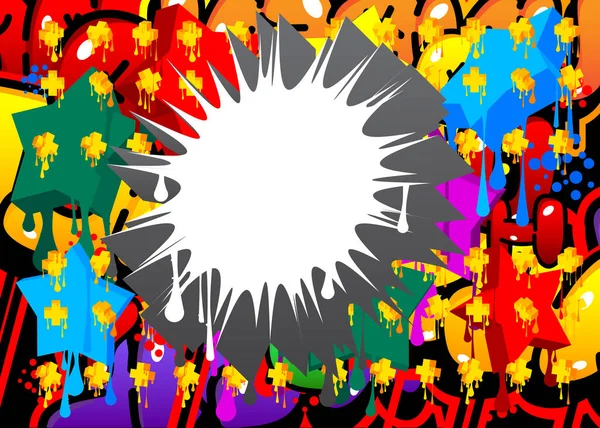 Белый Пузырь Речи Красочном Фоне Граффити Абстрактное Оформление Современного Уличного — стоковый вектор