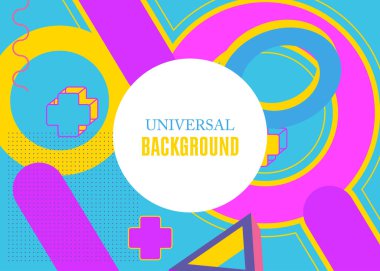 Vintage Grafik Şablonu. Minimum geometrik poster, afiş tasarımı. Soyut geometrik retro elementler tema kapağı.