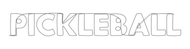 Pickleball kelimesinin aralıksız bir satırı. İnce Çizgi Çizimi Vektör Konsepti. Contour Yaratıcı Fikirler Çiziyor.