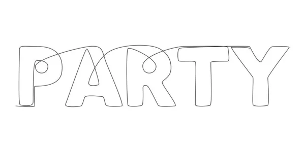 党の単語の1つの連続行 細い線イラストベクトルのコンセプト Contour Drawing Creative Ideas — ストックベクタ