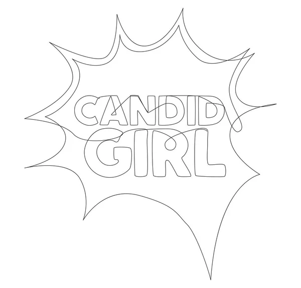 Eine Ununterbrochene Sprechblase Mit Candid Girl Text Thin Line Illustration — Stockvektor