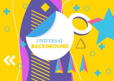 Soyut Grafik şekilleri şablonu. Klasik Minimal Geometrik poster, afiş tasarımı. Geometrik retro elementler tema kapağı.