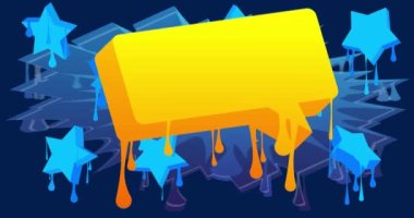 Graffiti Konuşma Balonu. Soyut modern sokak sanat dekorasyonu animasyonu. Sarı Düşünce baloncuğu kentsel resim tarzında gerçekleştirildi.