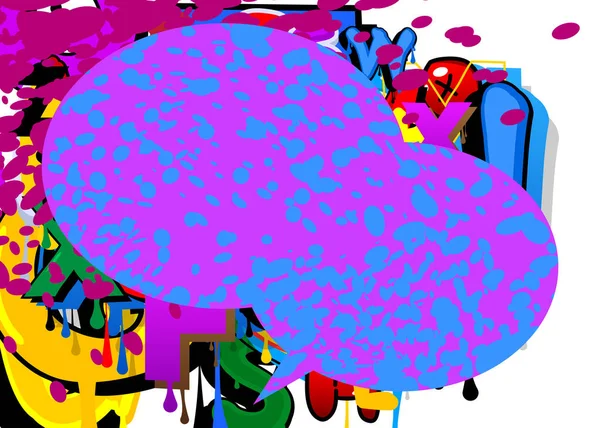 Colorful Graffiti Speech Bubble Background Abstract Modern Street Art Backdrop — Stock Vector