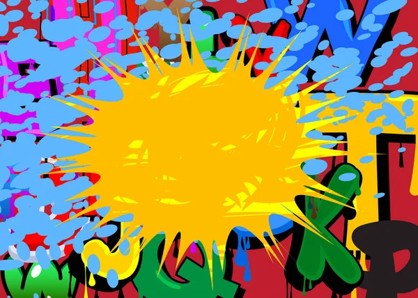 Цветные Граффити Речи Пузырь Фона Абстрактное Современное Уличное Искусство Декорирование — стоковый вектор