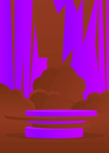 Фиолетовый Коричневый Реалистичный Цилиндр Пьедестала Пьедестала Абстрактная Сцена Презентации Векторный — стоковый вектор