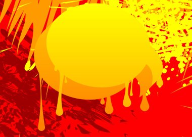 Renkli Kırmızı ve Sarı Graffiti konuşma balonu arkaplanı. Soyut modern sokak sanat arkaplanı, şehir boyama tarzında duvar kağıdı dekorasyonu.