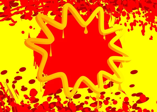 Цветные Красные Желтые Граффити Речи Пузырь Фона Абстрактное Современное Уличное — стоковый вектор