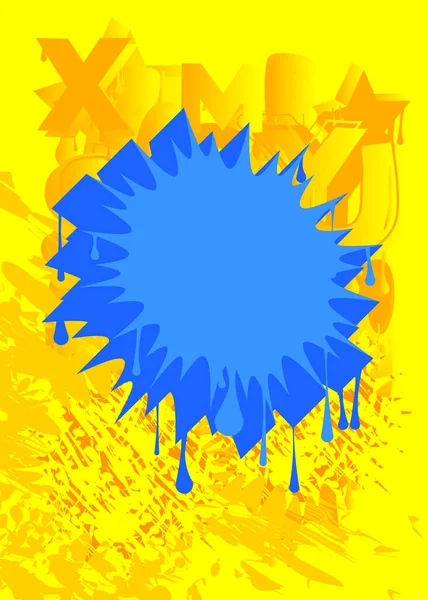 Красочный Абстрактный Современный Уличный Арт Фон Синий Желтый Фон Граффити — стоковый вектор
