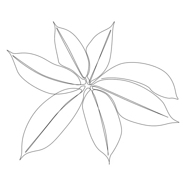 One Continuous Line Leaf Thin Line Illustration Vector Concept Contour — Wektor stockowy