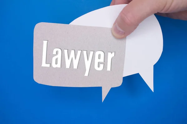 Speech Bubble Front Colored Background Lawyer Text — Stock Photo, Image