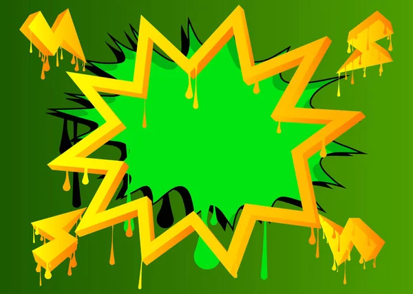 涂鸦背景 摘要城市绘画风格的现代绿色 黄色街道艺术演讲装饰 — 图库矢量图片
