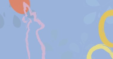 Büyük tavşan ve yumurtalarla mutlu Paskalya animasyonları. Zarif Holiday karikatür davetiye tasarımı. İçinde boyanmış tavşan ve yumurta olan tebrik kartı. Pastel renklerde modern minimal video.