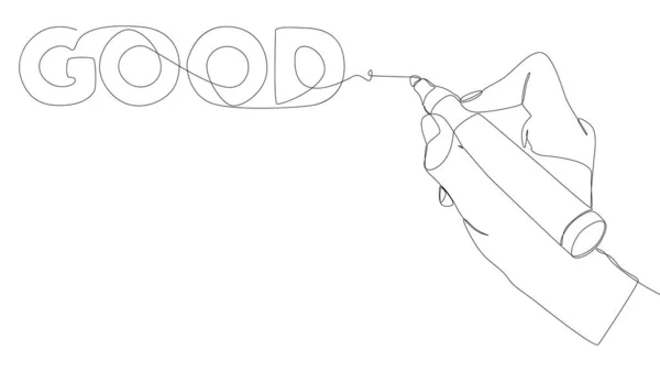 Egy Folyamatos Sor Szöveg Ceruzával Filctollal Írva Vékony Vonal Illusztráció — Stock Vector