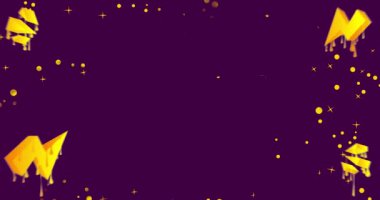 Mor ve sarı Graffiti Konuşma Kabarcığı arka plan animasyonu. Soyut modern karikatür sokak sanat dekorasyonu şehir boyama tarzında gerçekleştirildi.