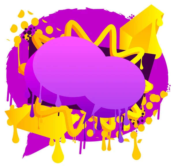 Фиолетовый Желтый Граффити Речи Пузырь Фон Абстрактное Оформление Баннеров Уличного — стоковый вектор