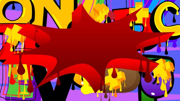 Граффити Красной Речью Многоцветном Фоне Абстрактное Красочное Современное Грязное Уличное — стоковый вектор