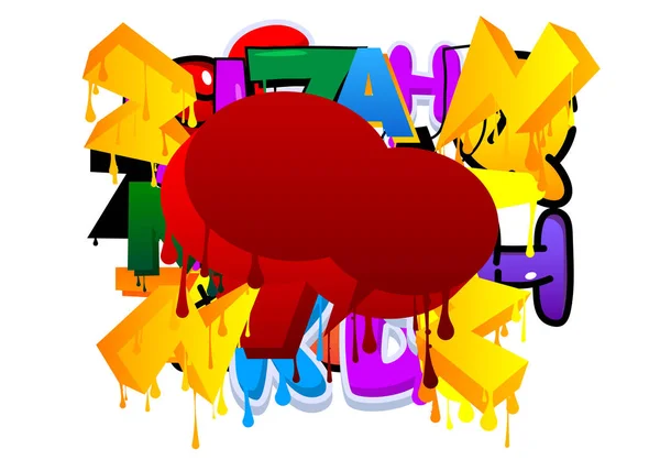 Red Speech Bubble Graffiti Fundo Multicolorido Abstrato Colorido Moderno Sujo —  Vetores de Stock