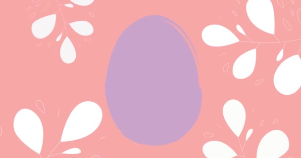 Fondo Animación Saludo Pascua Con Huevos Conejo Hojas Elegante Diseño — Vídeos de Stock