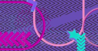 Geometrik Asgari Grafik arkaplanı. Retro geometrik temalı karikatür arka plan videosu. Klasik Soyut şekil tasarım elemanları şablonu.