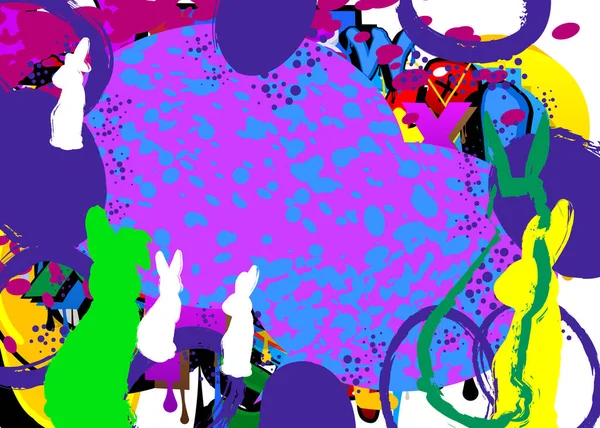 Абстрактные Пасхальные Граффити Современное Уличное Искусство Стиле Городской Живописи Цветной — стоковый вектор