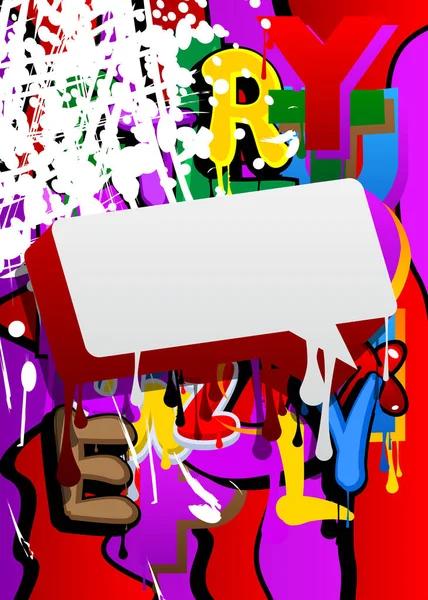 Discorso Bubble Graffiti Sfondo Pittura Urbana Colorato Sfondo Stile Simbolo — Vettoriale Stock