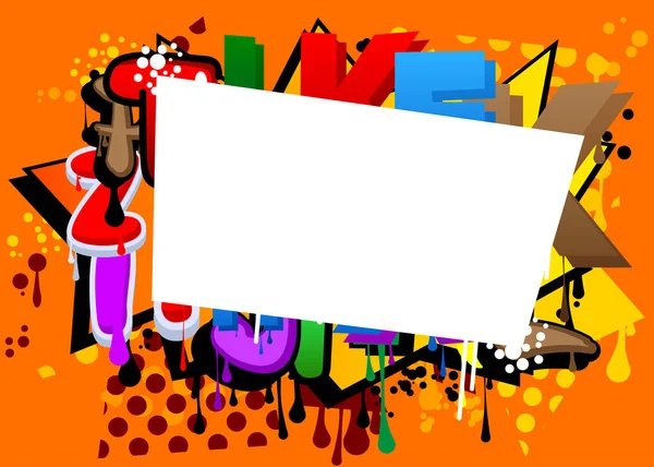 Discurso Bubble Graffiti Fondo Fondo Colorido Estilo Pintura Urbana Símbolo — Vector de stock