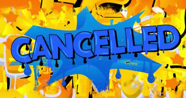 Cancelado Graffiti Tag Animação Abstrato Decoração Arte Rua Moderna Realizada — Vídeo de Stock