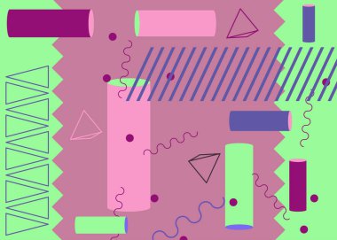 Basit şekilli, soyut geometrik poster. Klasik geometrik grafik şekiller şablon.