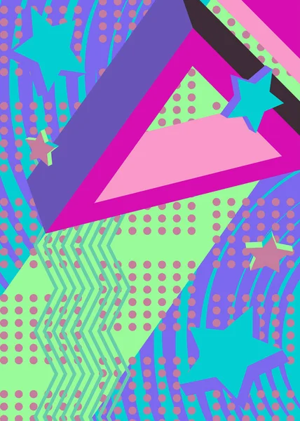 Ретро Занят Абстрактным Геометрическим Плакатом Простыми Формами Винтажные Геометрические Фигуры — стоковый вектор