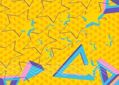 Soyut geometrik posterle meşgul. Klasik geometrik grafik şekiller şablon.