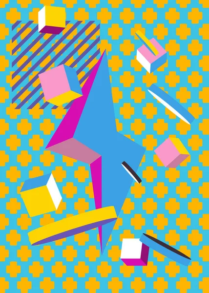 Obsazený Abstraktní Geometrický Plakát Šablona Ročních Geometrických Obrazců — Stockový vektor