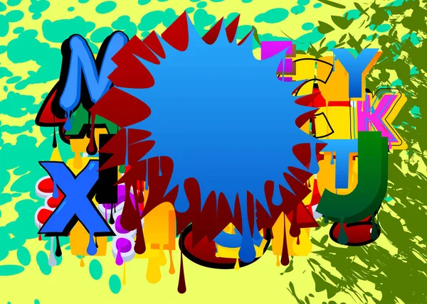 Blauw Rood Speech Bubble Graffiti Kleurrijke Achtergrond Vector Illustratie Stedelijke — Stockvector