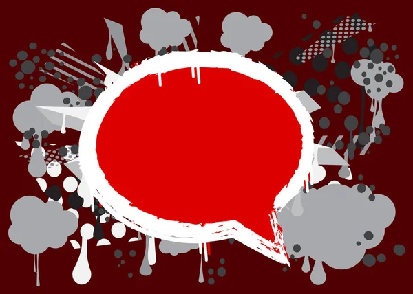 Абстрактный Красный Пузырь Речи Граффити Черно Белом Грандиозном Фоне Абстрактное — стоковый вектор