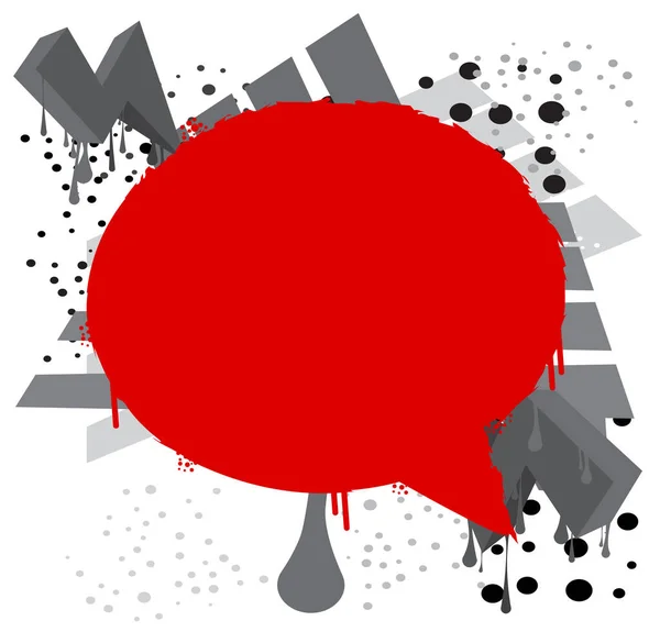 Abstrait Bulle Discours Graffiti Rouge Sur Fond Grunge Noir Blanc — Image vectorielle