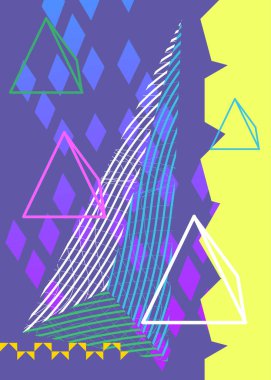 Soyut geometrik arkaplan posteri. Kitap kapağı, Newsletter, Sosyal Medya arkaplanı için klasik geometrik grafik şekiller şablonu.