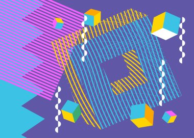 Soyut geometrik arkaplan posteri. Kitap kapağı, Newsletter, Sosyal Medya arkaplanı için klasik geometrik grafik şekiller şablonu.