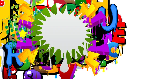 Speech Bubble Graffiti Background Colorido Pano Fundo Estilo Pintura Urbana —  Vetores de Stock
