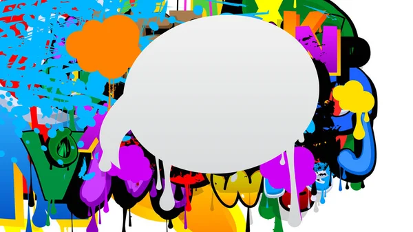 Speech Bubble Graffiti Background Colorful Urban Painting Style Backdrop Abstract — Stock Vector