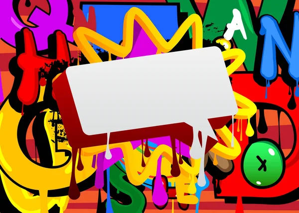Discours Bulle Graffiti Contexte Fond Coloré Style Peinture Urbaine Symbole — Image vectorielle
